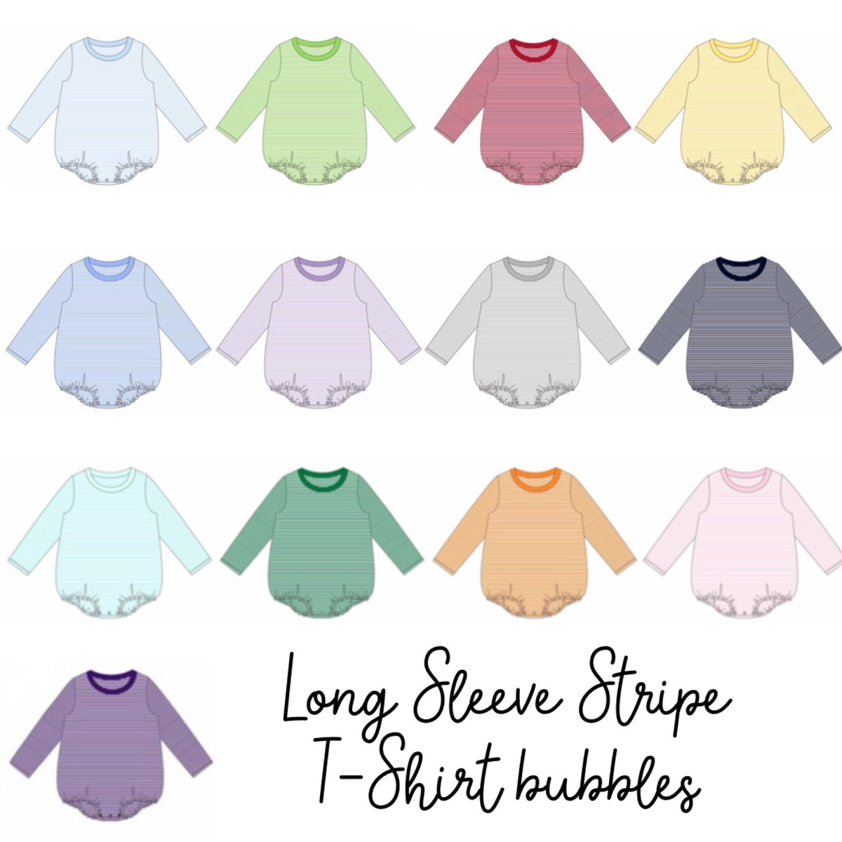 Knit Stripe Long Sleeve T-shirt Bubble