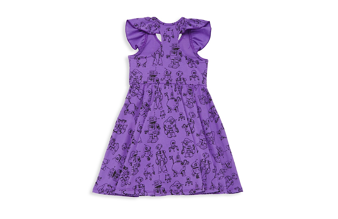 Ruffle Twirly Dress In Robots