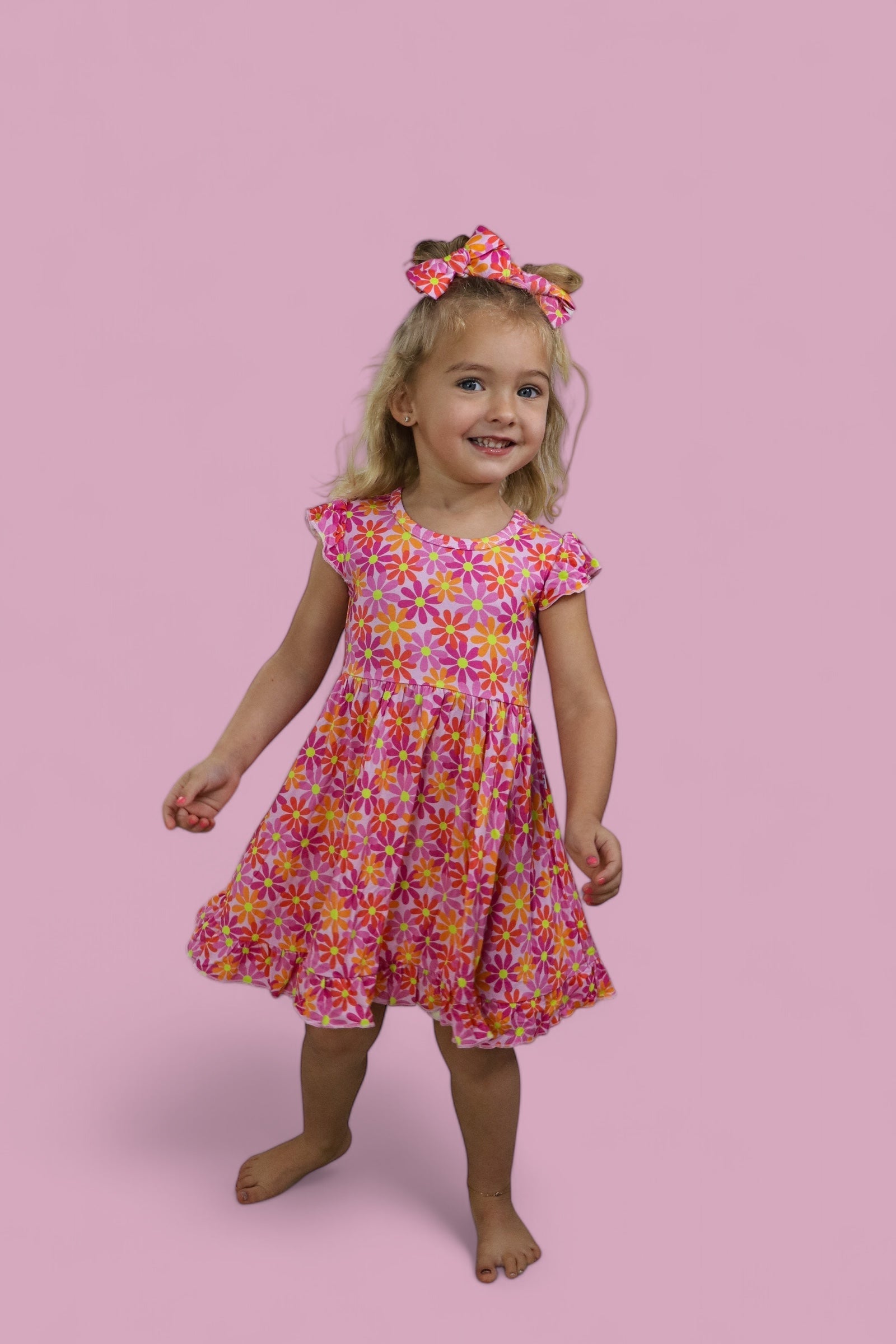 Petal Power Dream Cap Sleeve Ruffle Dress