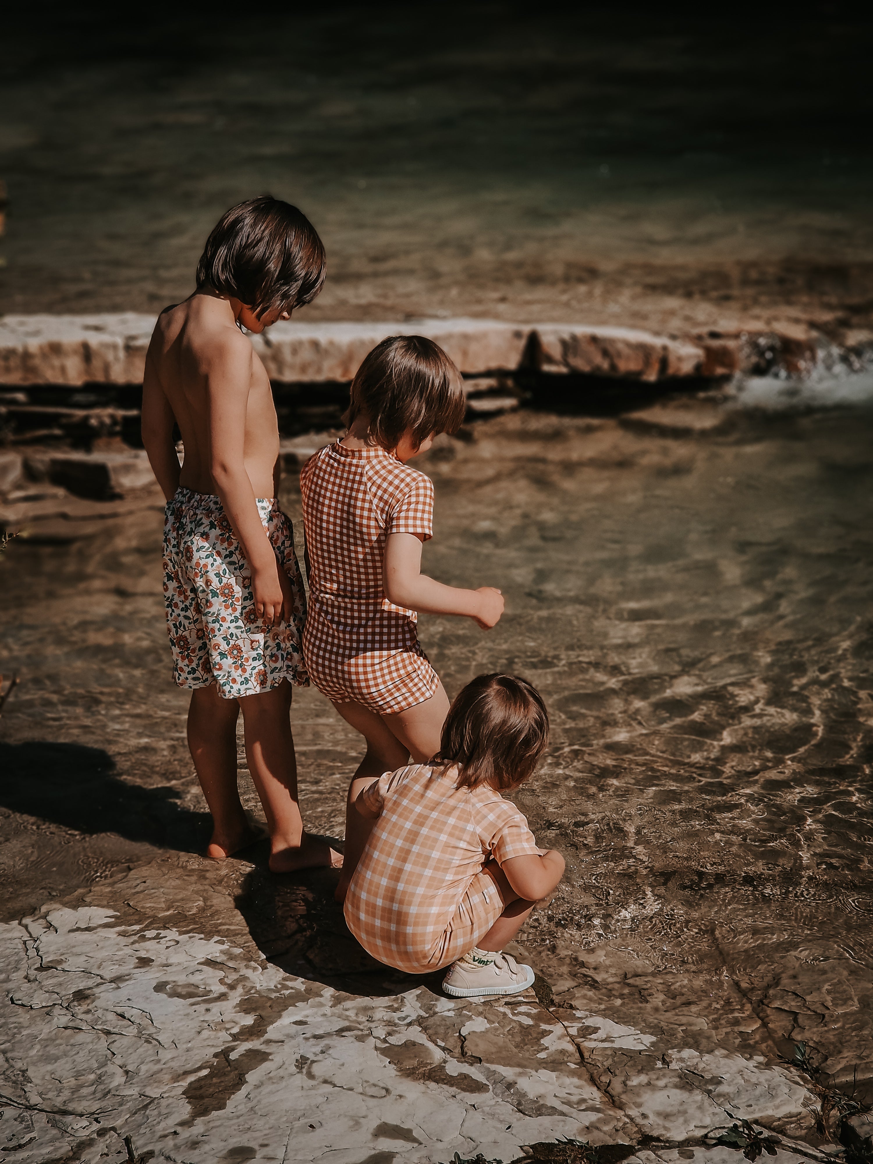 Short Sleeve Rashguard Swimsuit | Upf + Recycled - Sienna Gingham