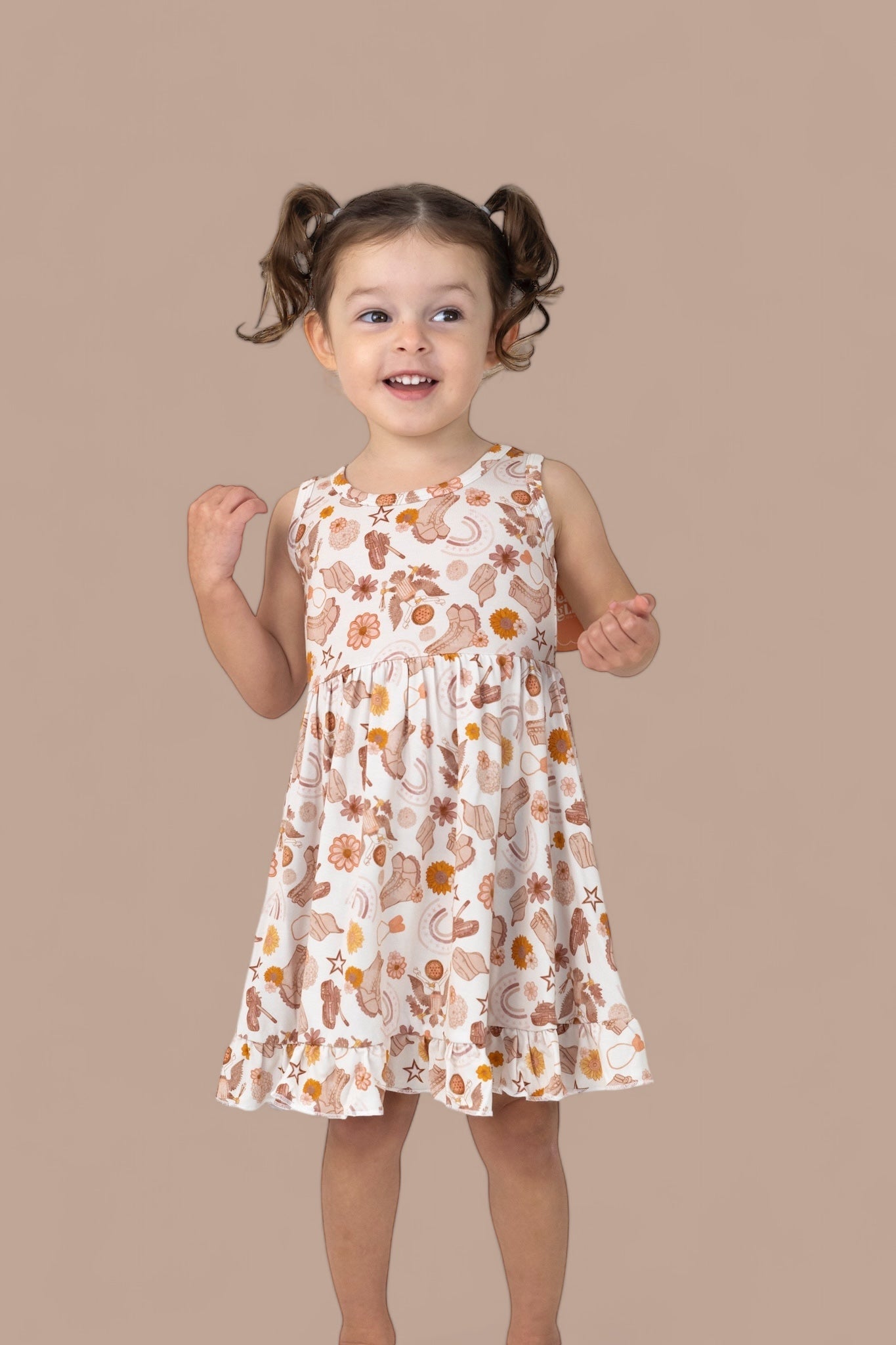 Flowers And Boots Dream Tank Ruffle Dress