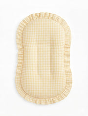 Yellow Gingham Ruffle Baby Lounger Cover