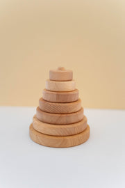 Wooden Circle Stacker In Natural Wood
