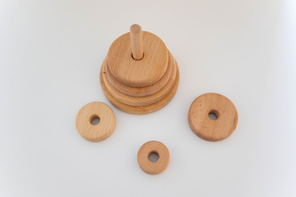 Wooden Circle Stacker In Natural Wood