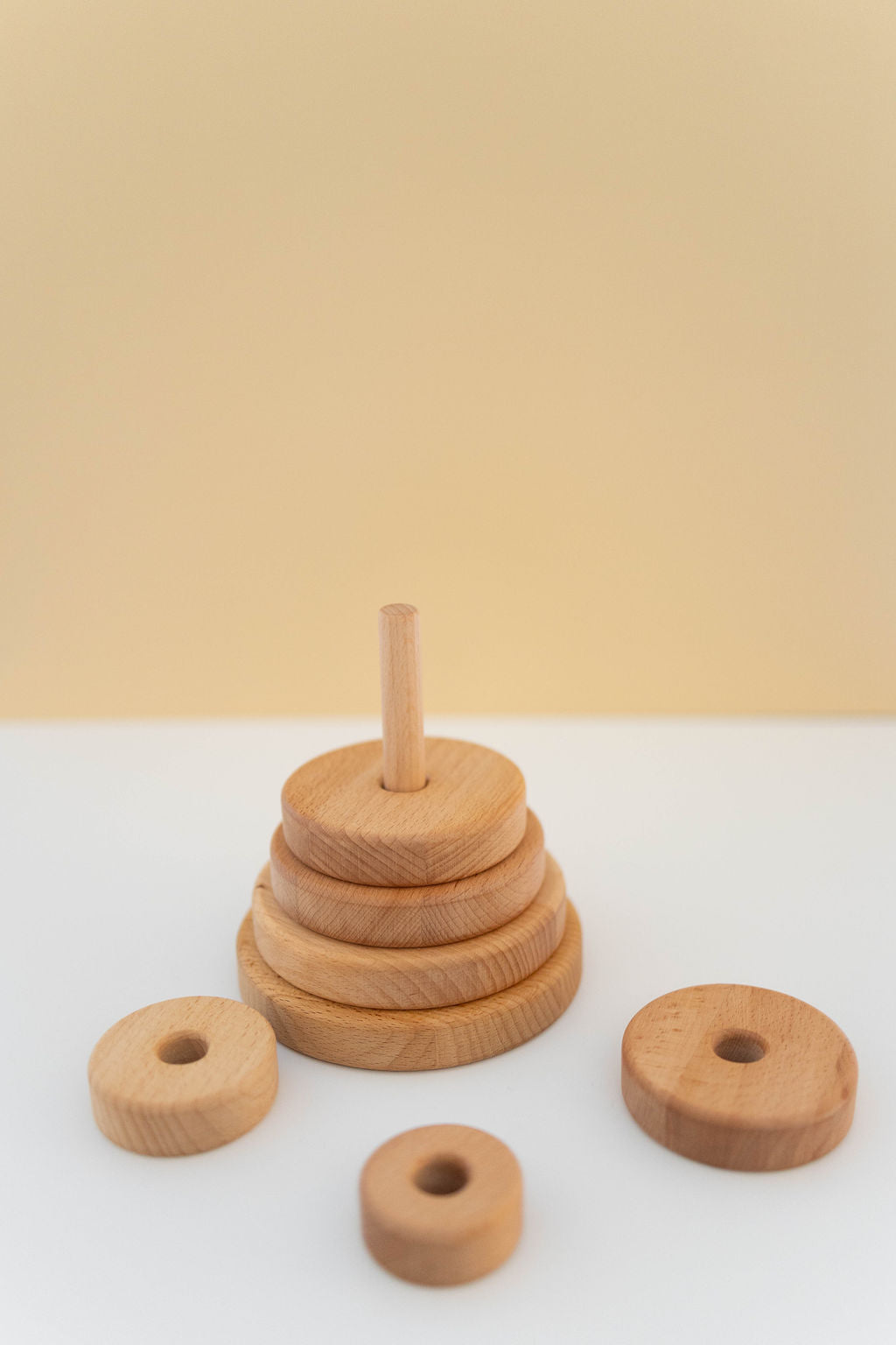 Wooden Circle Stacker In Natural Wood