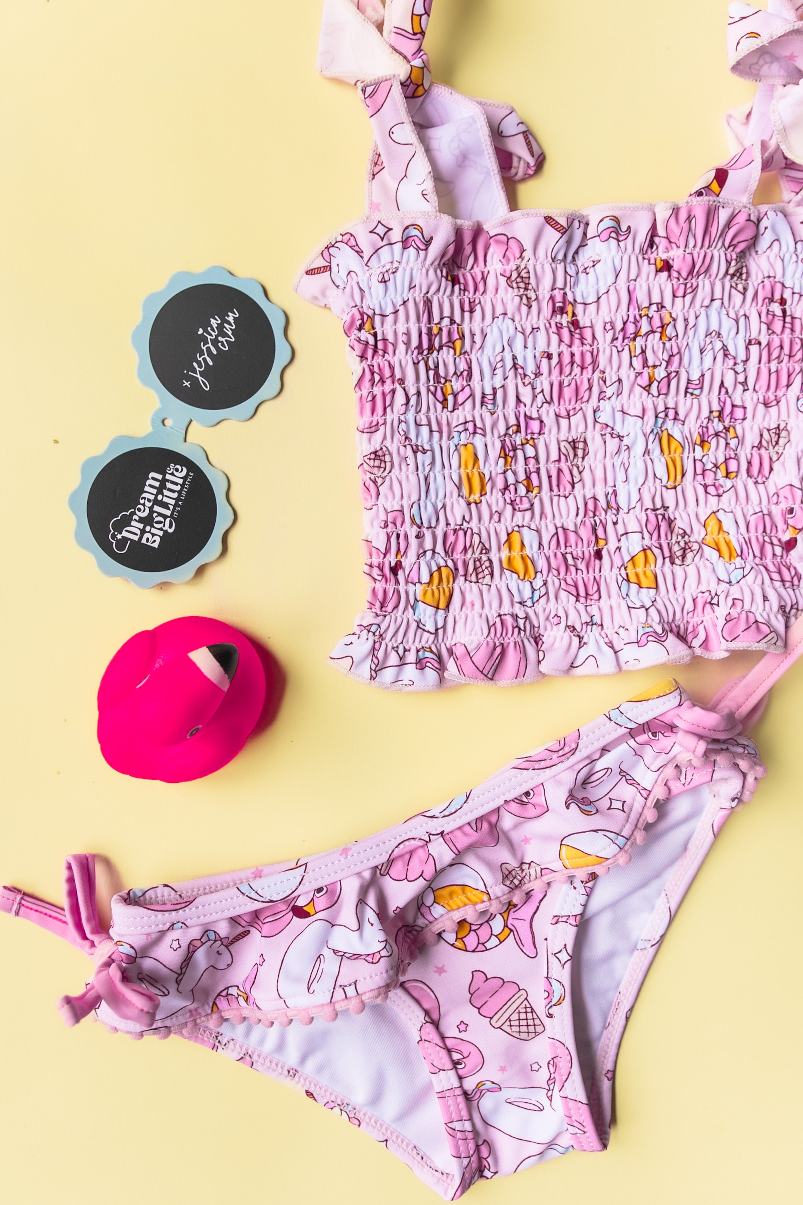 Exclusive Girls Just Wanna Have Sun Dream Smocked Tankini Two Piece Swim Suit