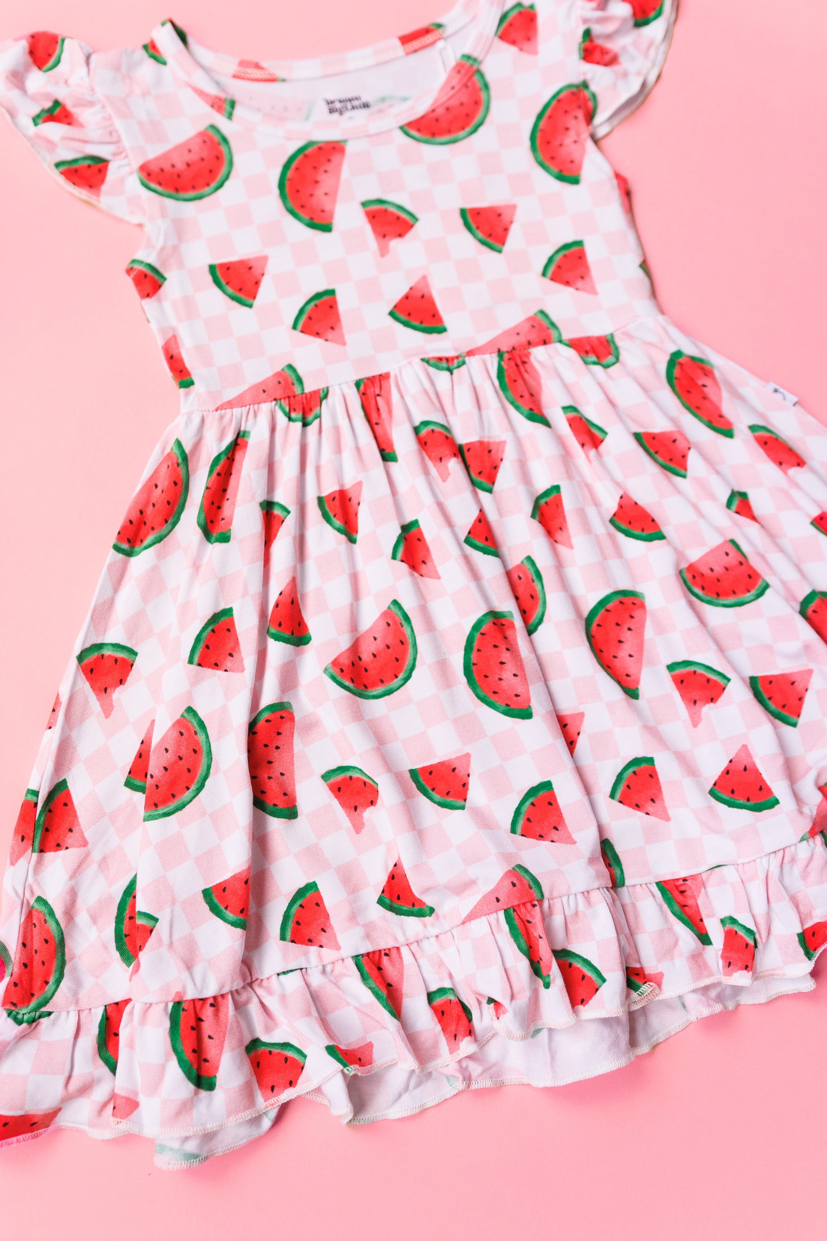 One In A Melon Checkers Dream Ruffle Dress