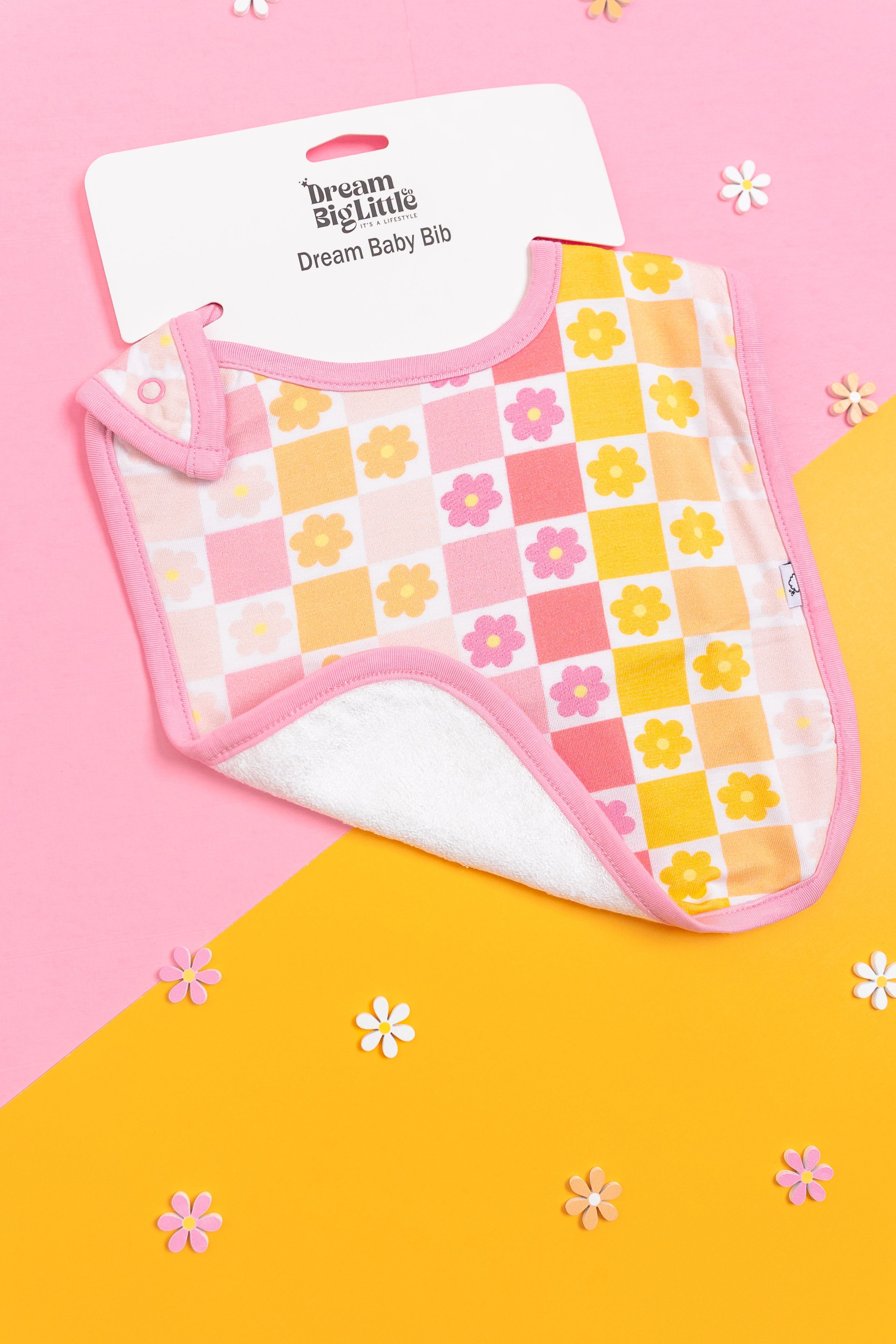 Summer Sunset Checkers Dream Baby Bib