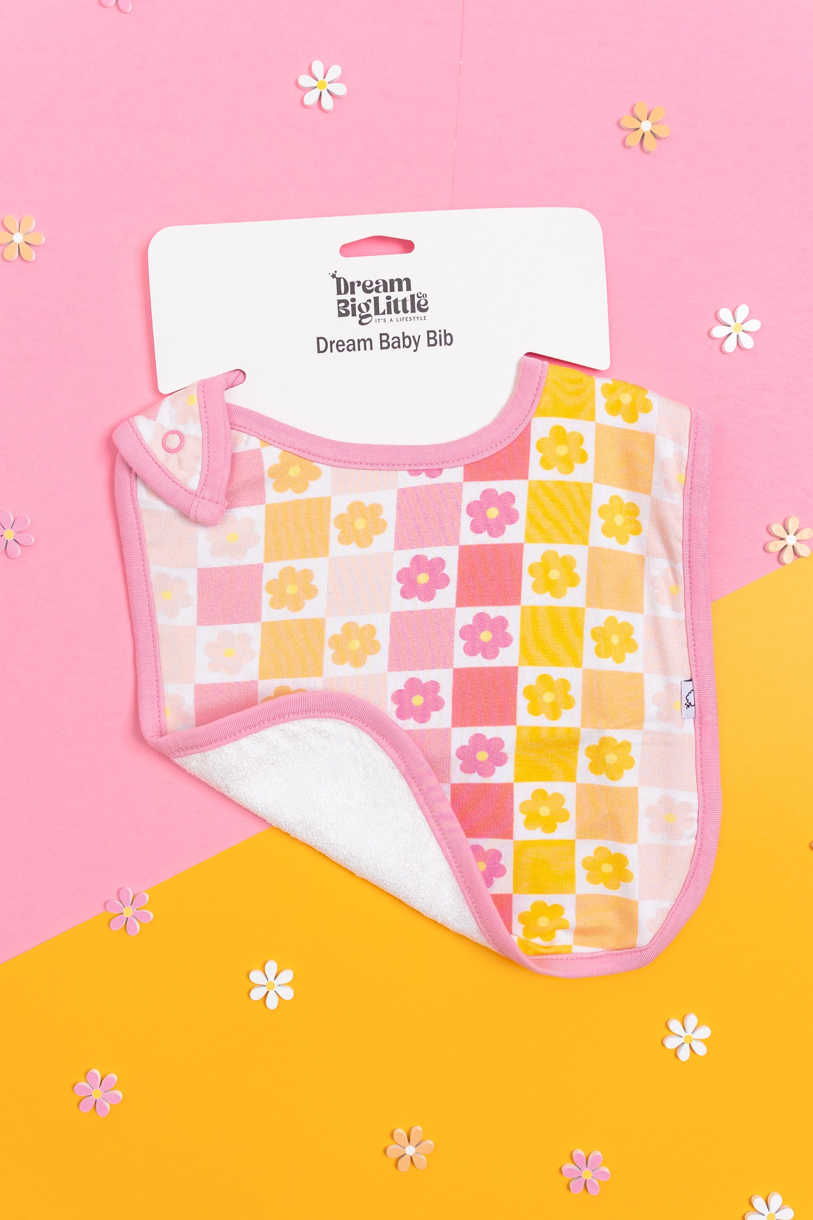 Summer Sunset Checkers Dream Baby Bib