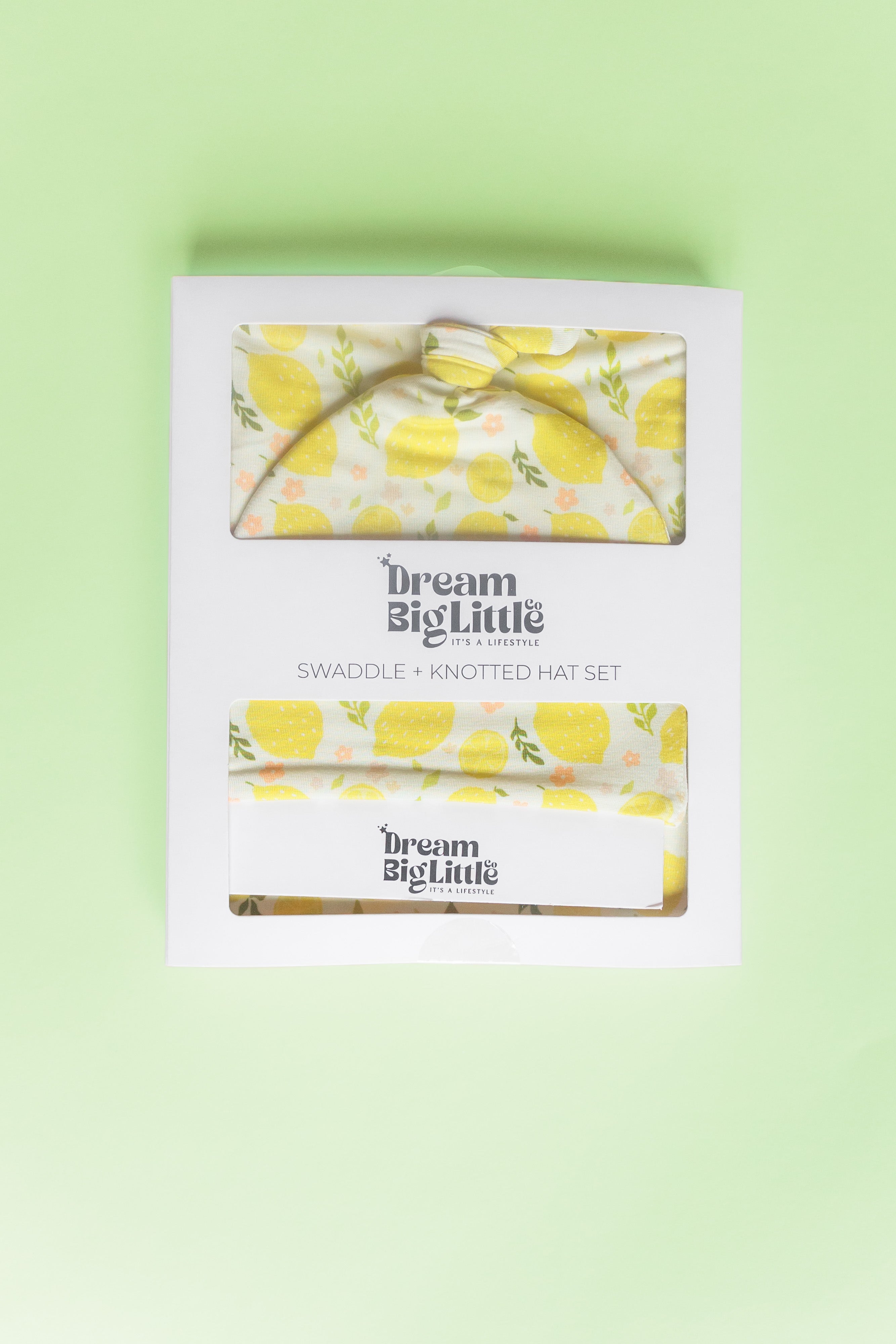 Lemon Blossoms Dream Swaddle & Beanie