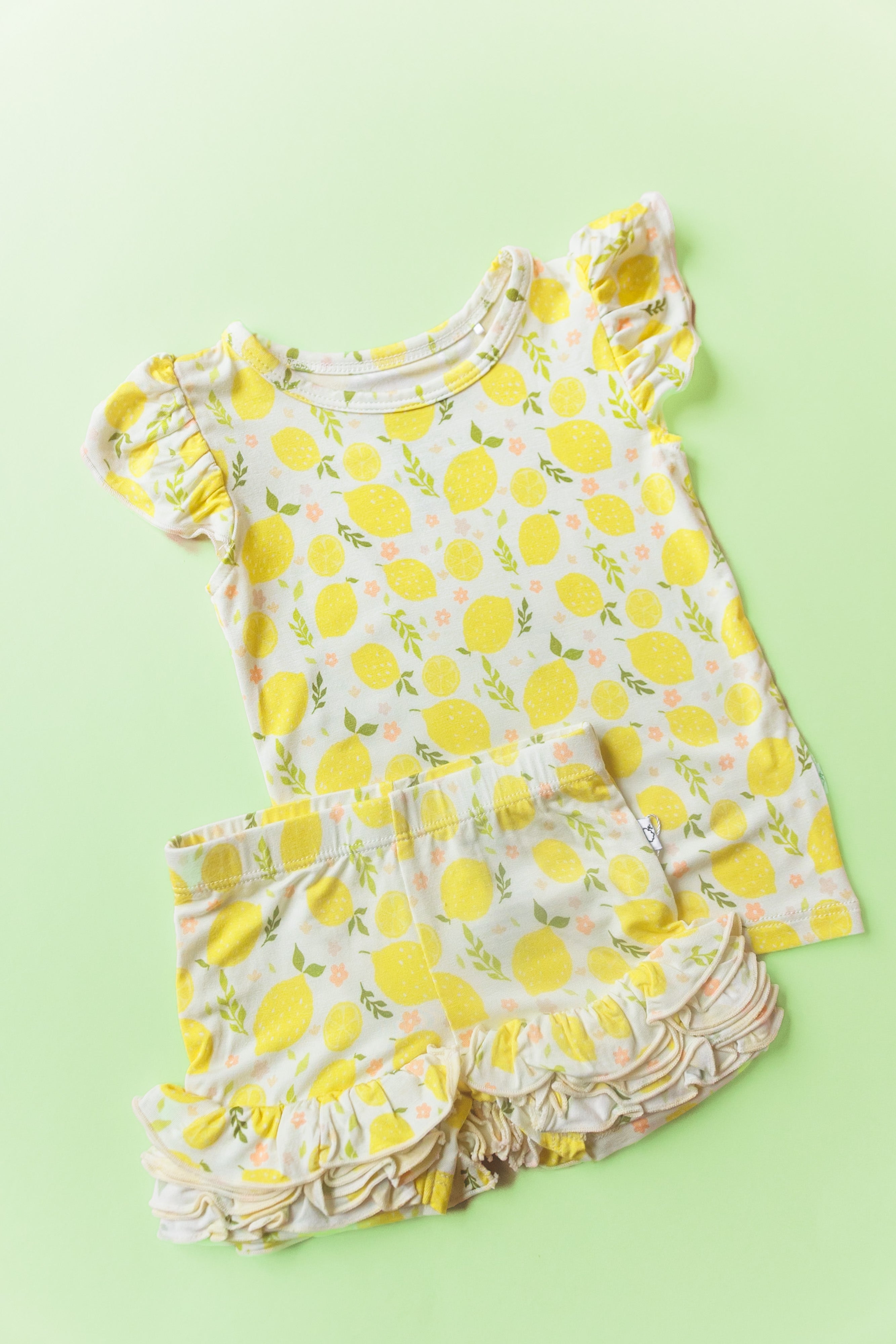 Lemon Blossoms Dream Ruffle Shorts