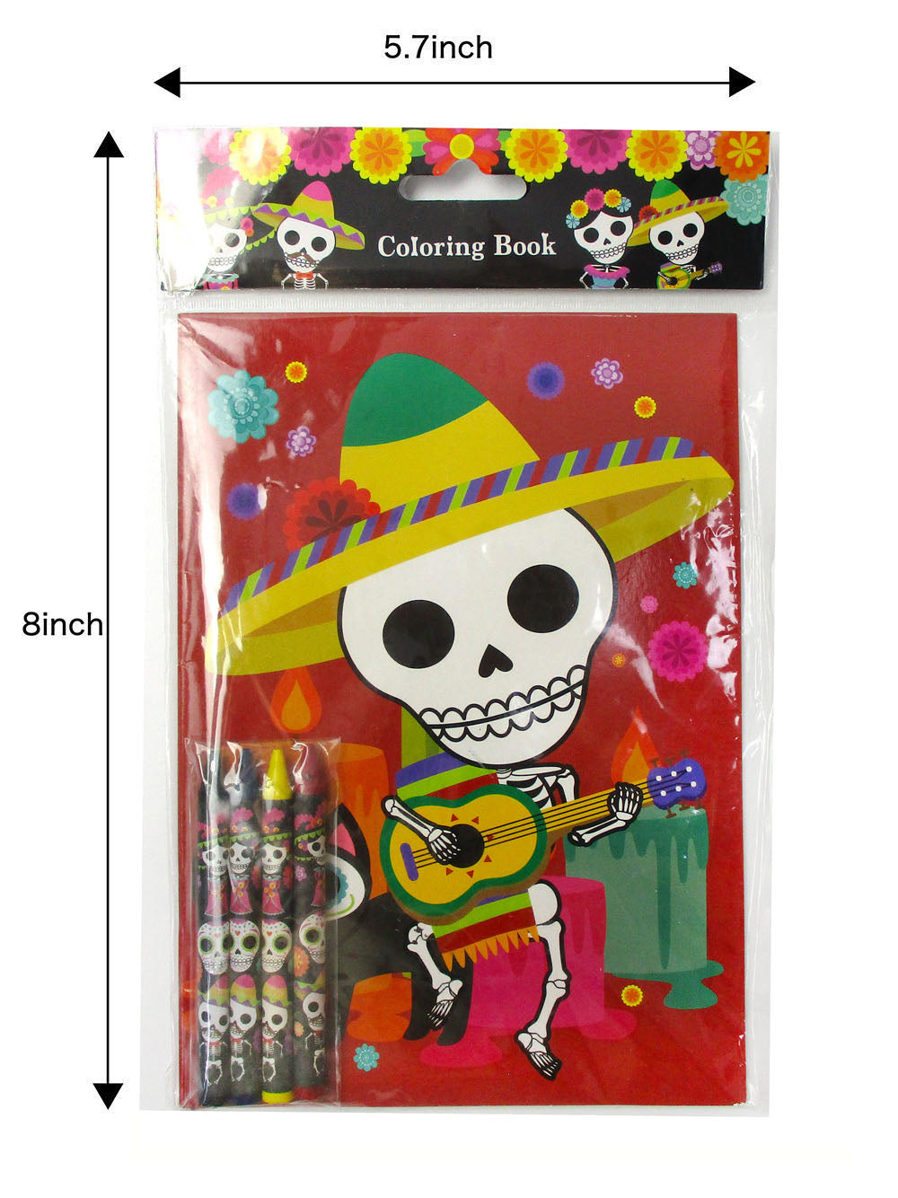 Day Of The Dead Coloring Books With Crayons Party Favors - Set Of 6 Or 12