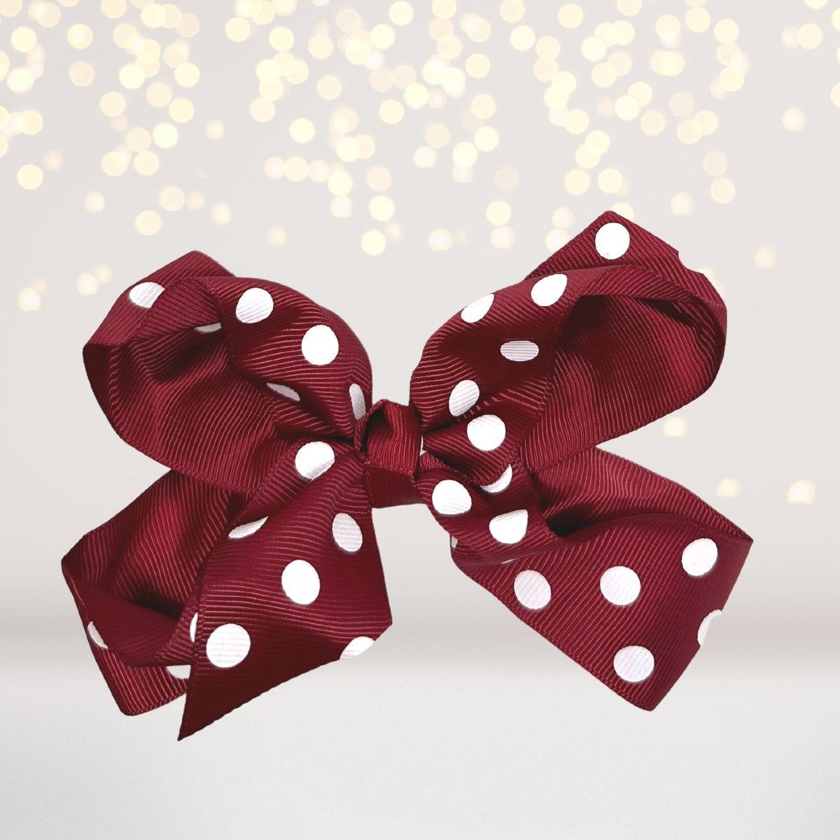 Girls Polka Dot Hair Bow, 5 Inch Grosgrain Polka Dot Hair Bow