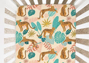 Lazy Cheetah - Minky / Jersey Crib Sheets