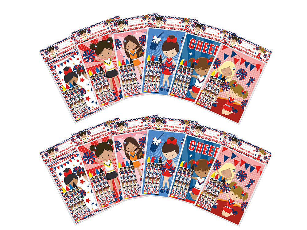 Cheerleading Coloring Books - Set Of 6 Or 12