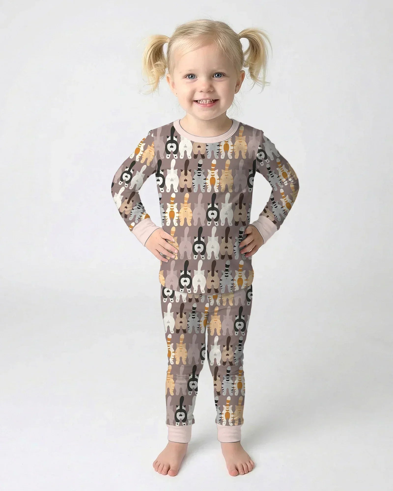 Cheeky Tails Bamboo Two Piece Long Sleeve Pajama Set