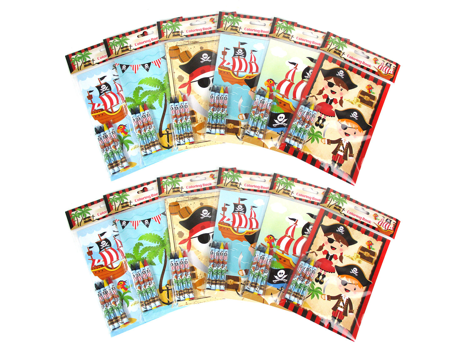 Pirate Coloring Books With Crayons Party Favors - Set Of 6 Or 12