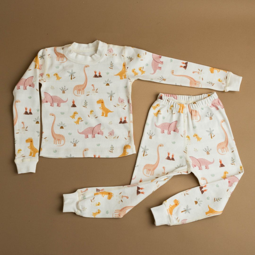 Rose Dino Family Organic Cotton Pajamas Made In Usa