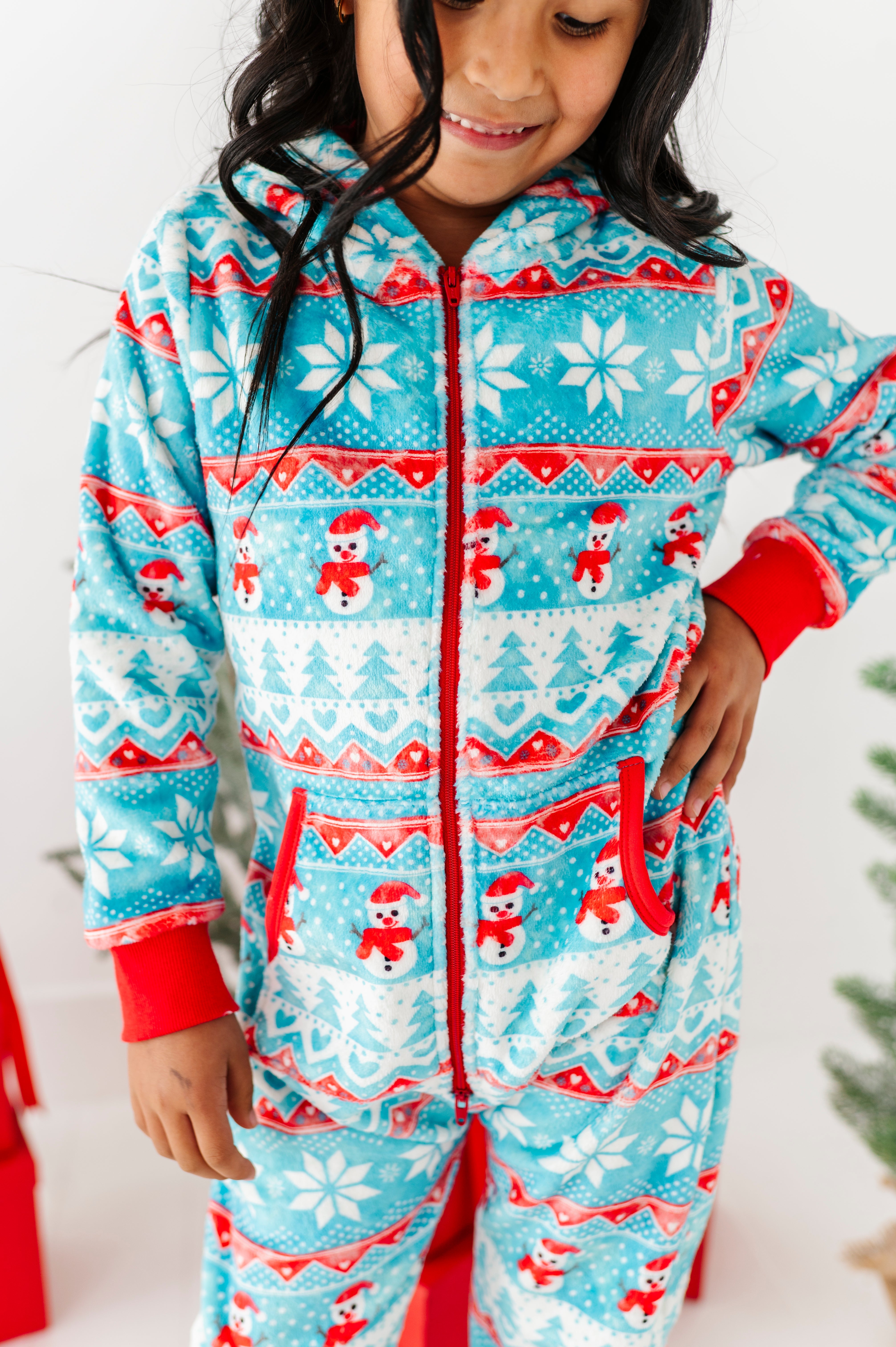 Frosty Fair Isle Microfleece Hooded Jumpsuit