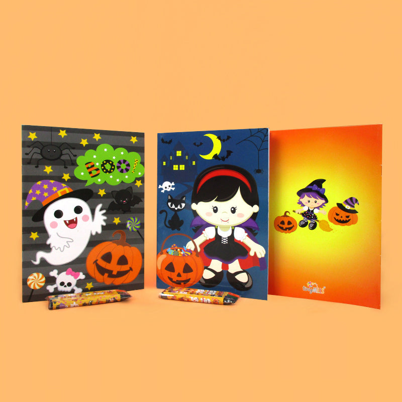 Halloween Coloring Books With Crayons Party Favors - Set Of 6 Or 12