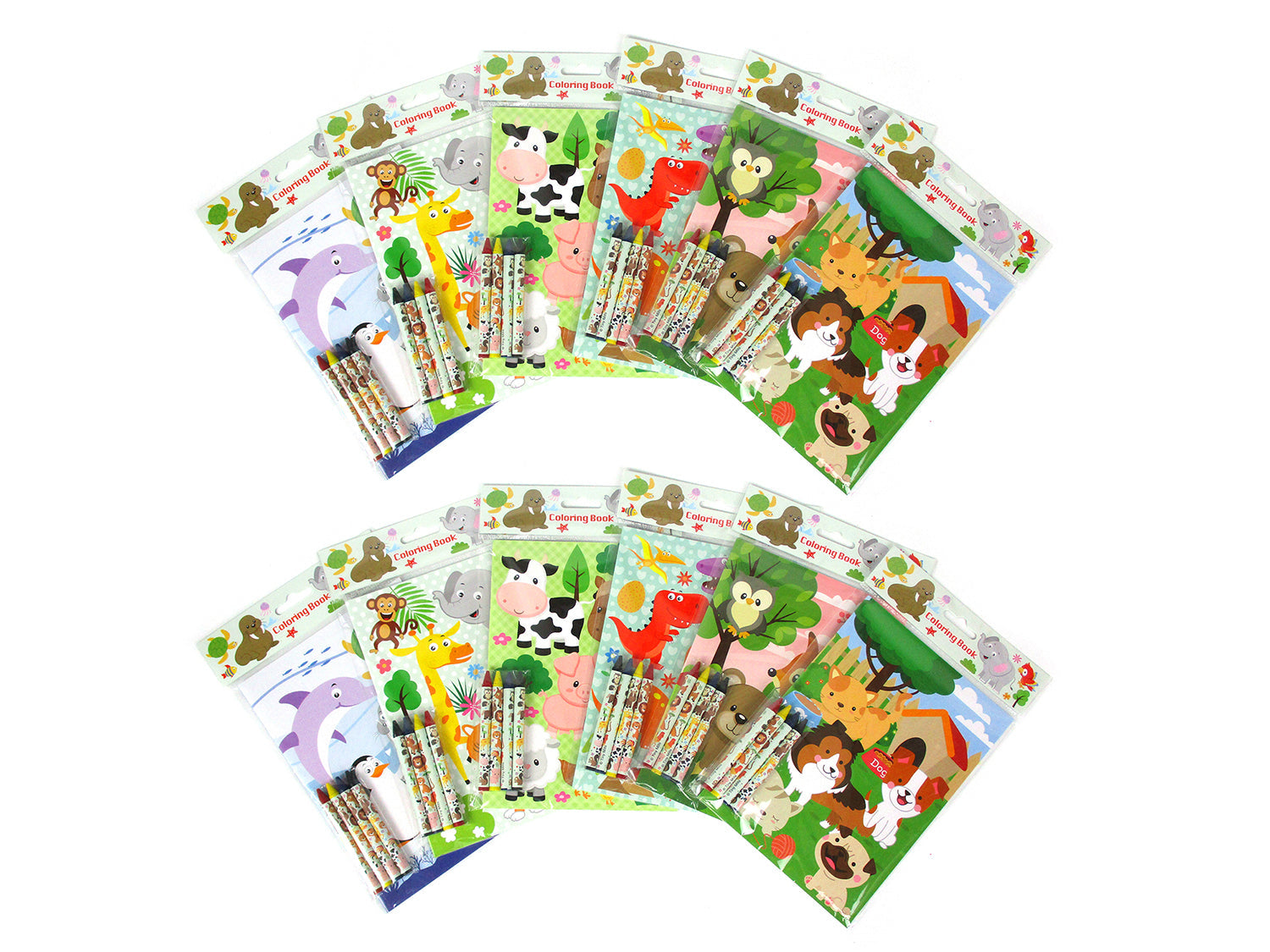 Animal Coloring Books With Crayons Party Favors - Set Of 6 Or 12