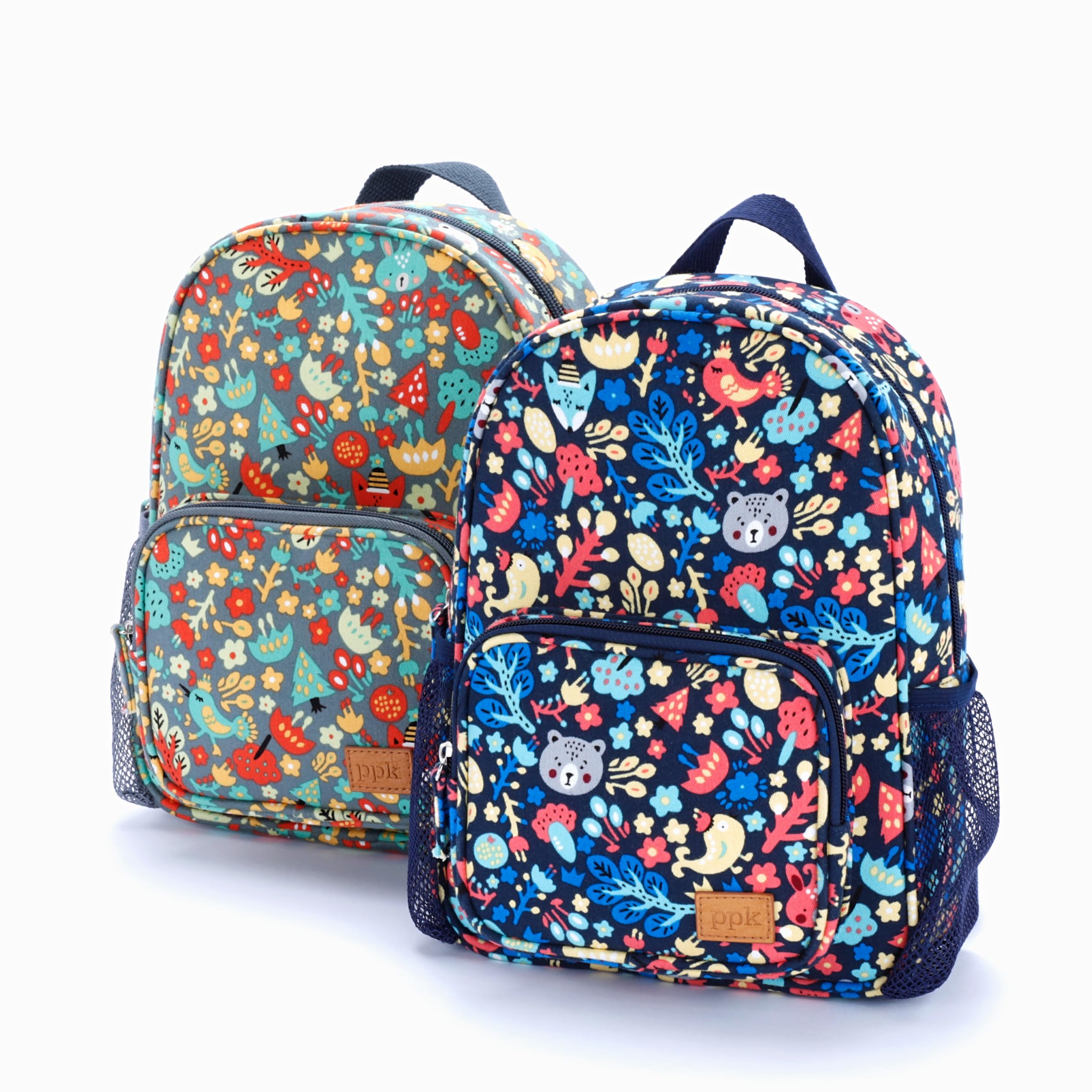Mini Size Backpack For Little Kids, Toddlers (age 3-8 Y) - Fun Animals Print- Green/ Grey