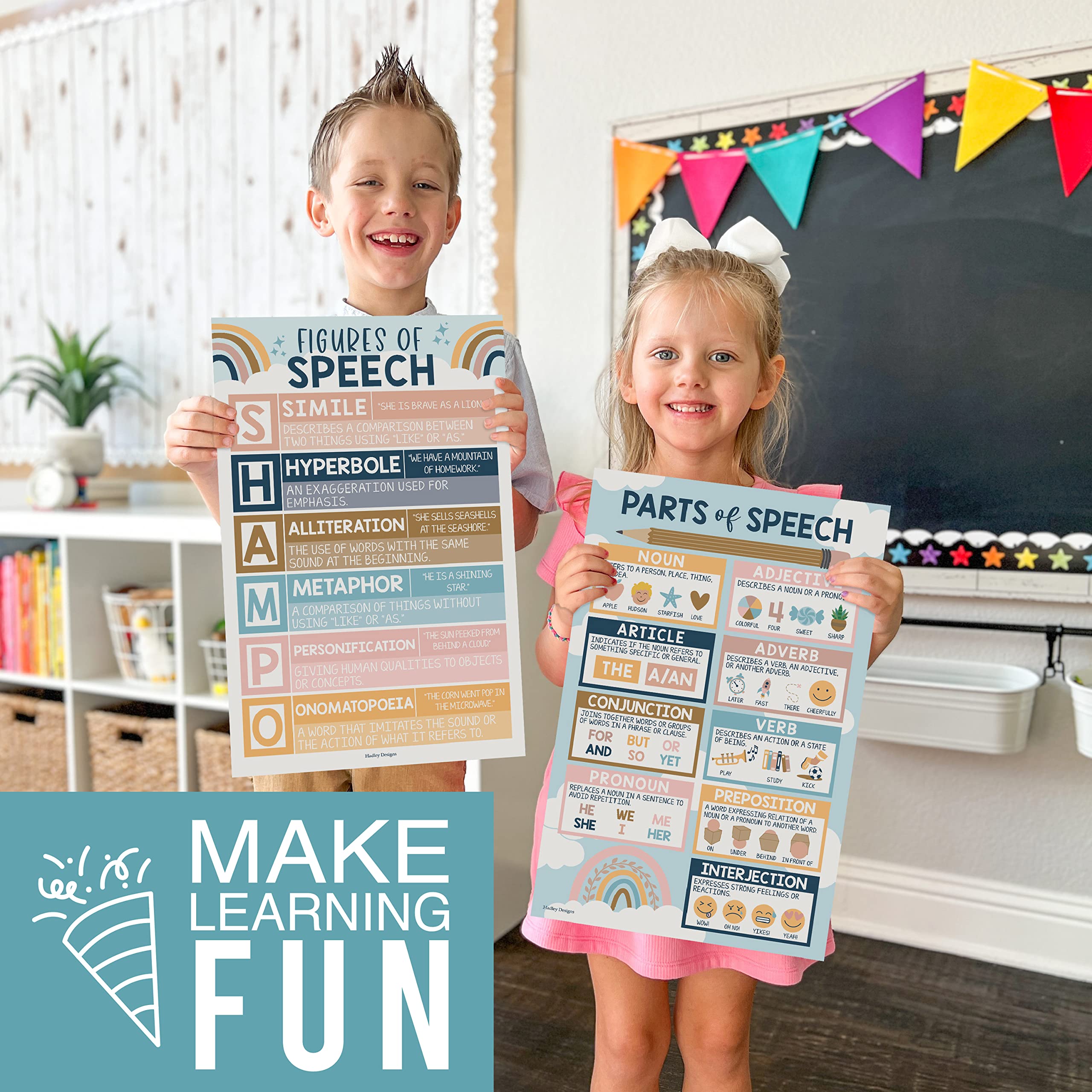 Parts Of Speech Kit: Boho 4 Poster Pack