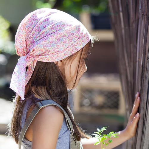 Girls Pre-tied Summer Bandana Scarf - Kids Age 3-8 Y- Strawberry Print