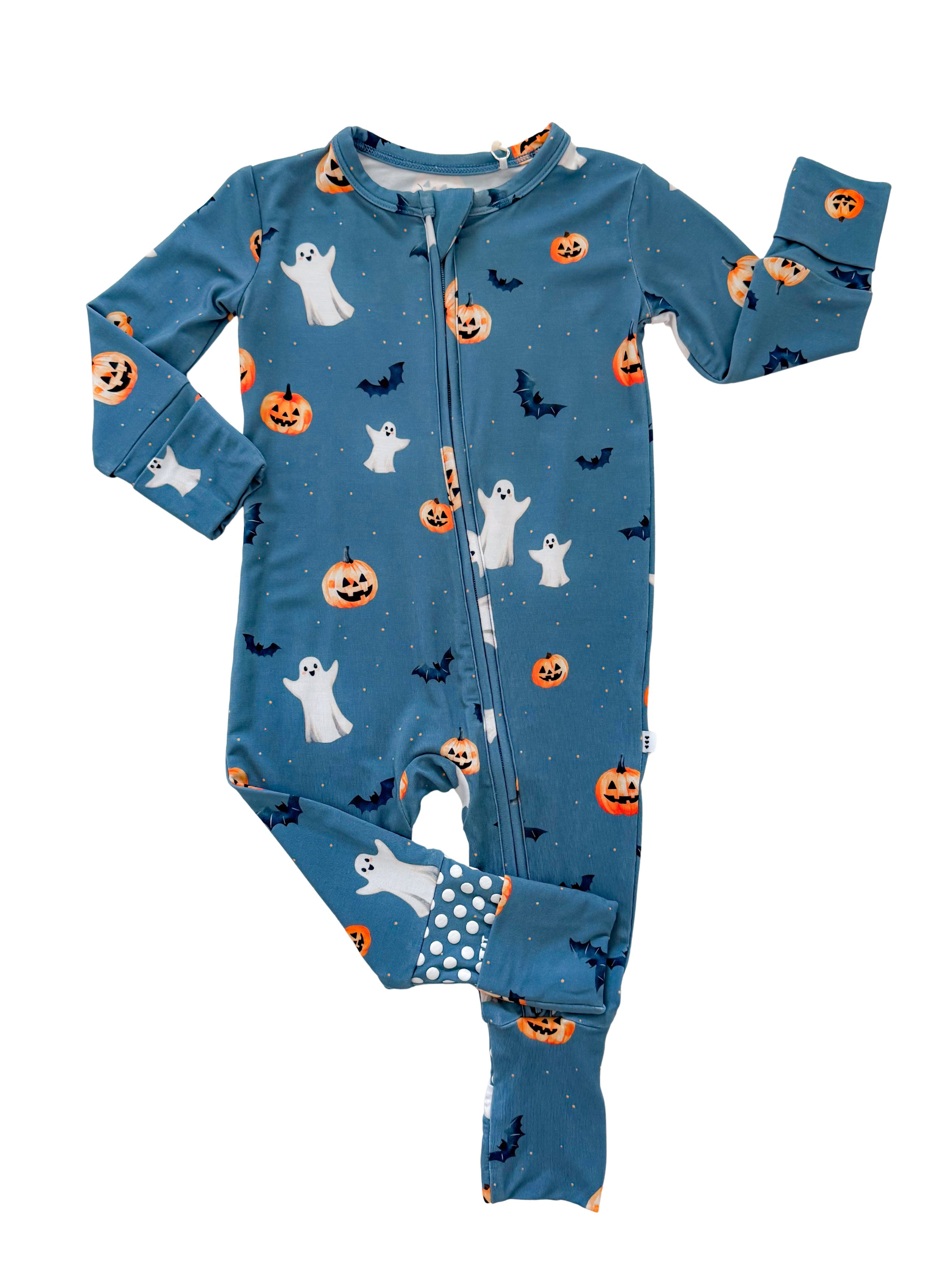 Batty For Bedtime Bamboo Convertible Zip Romper