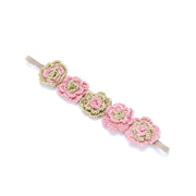 Girls Flower Crown Headband (age 3-8 Years) - Unique Design, Artisan Knit Hairband For Toddlers And Young Girls