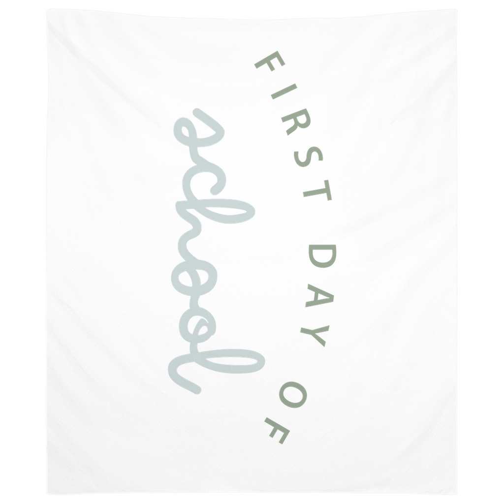 First Day Of School Green Tapestry, First Day Of School Banner Green