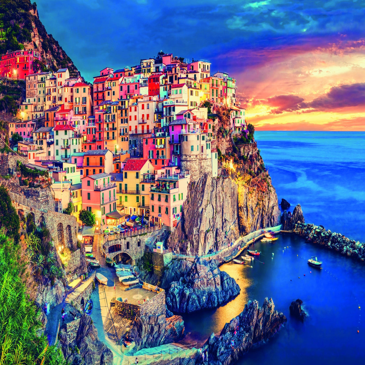 Red Romantic Italian Sunset 1000 Piece Puzzle