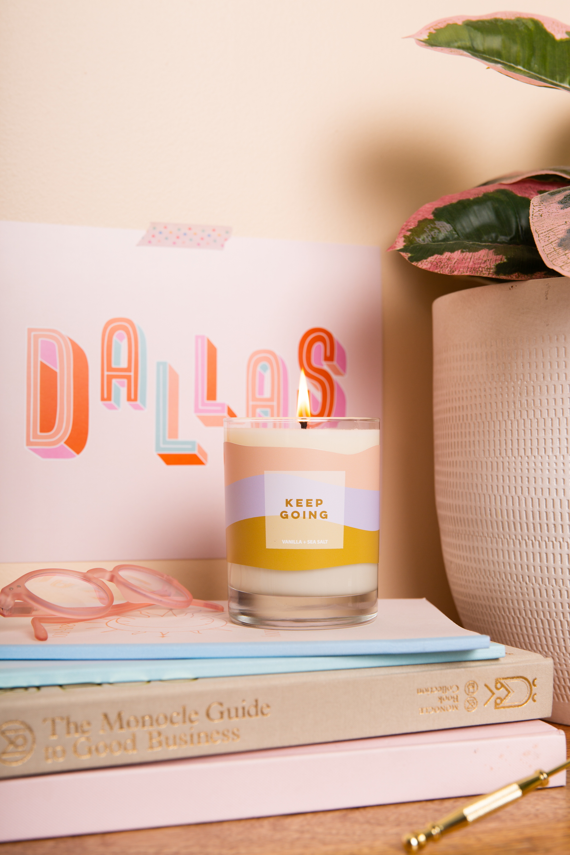 Candle Rocks Glass - Good Vibes Only