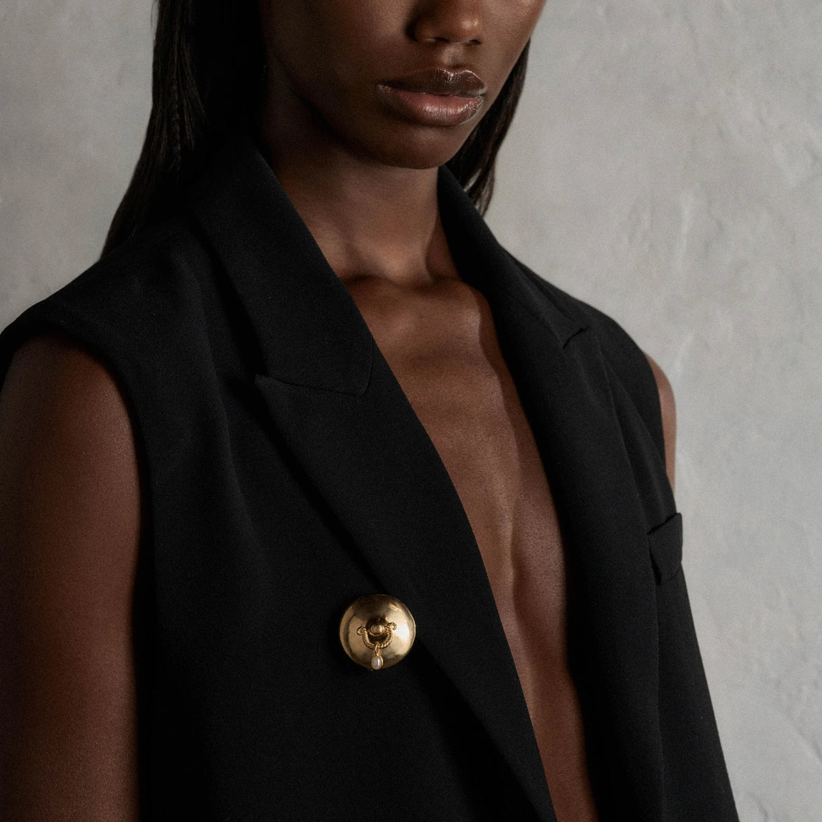 Pierced Pearl Brooch