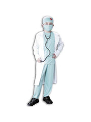 Child Doctor Scrubs And Coat Costume