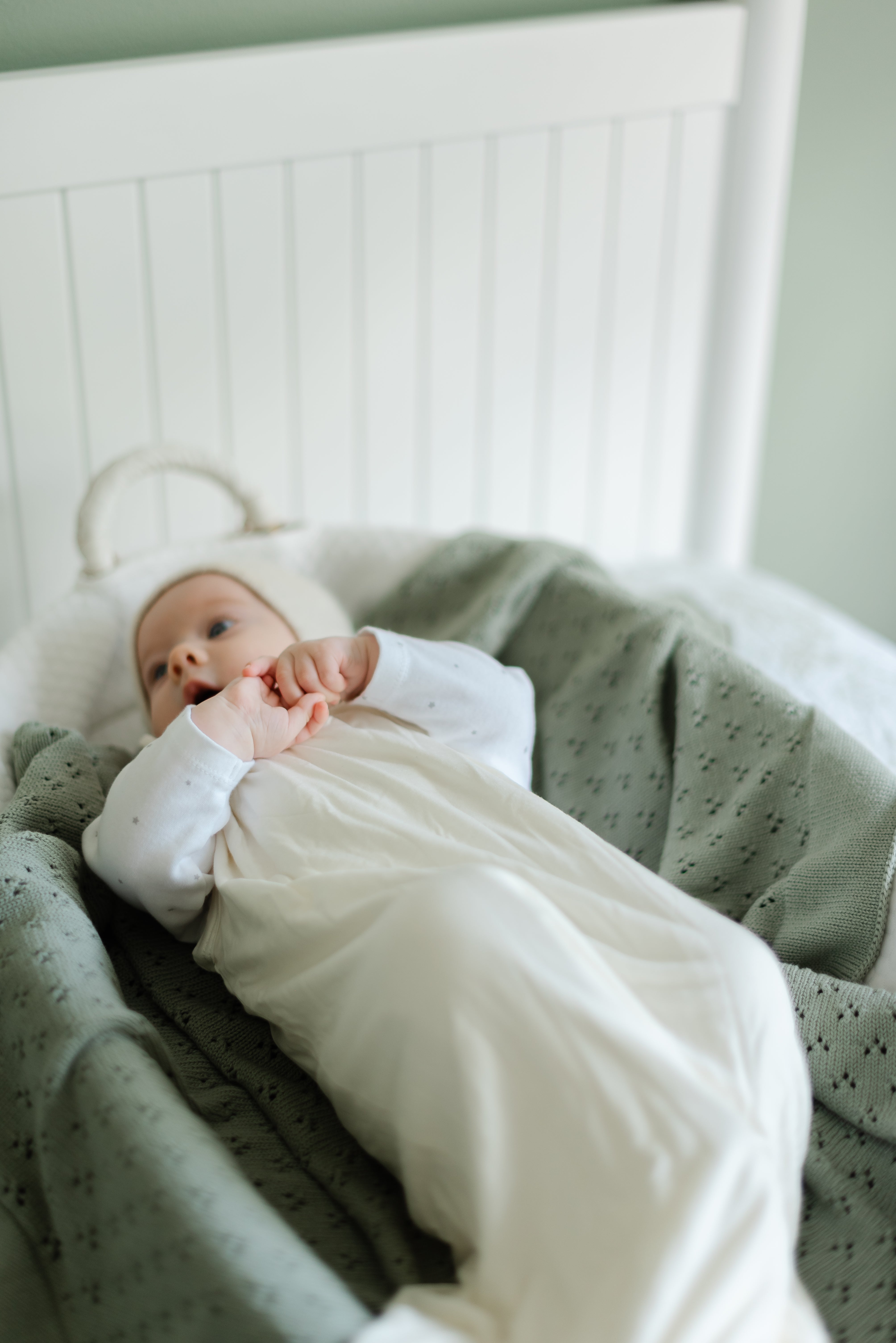 Mint Pointelle Knit Blanket (Ships June 8)