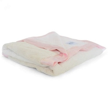 Luxury Duo Satin Border Blanket - Pink/ivory