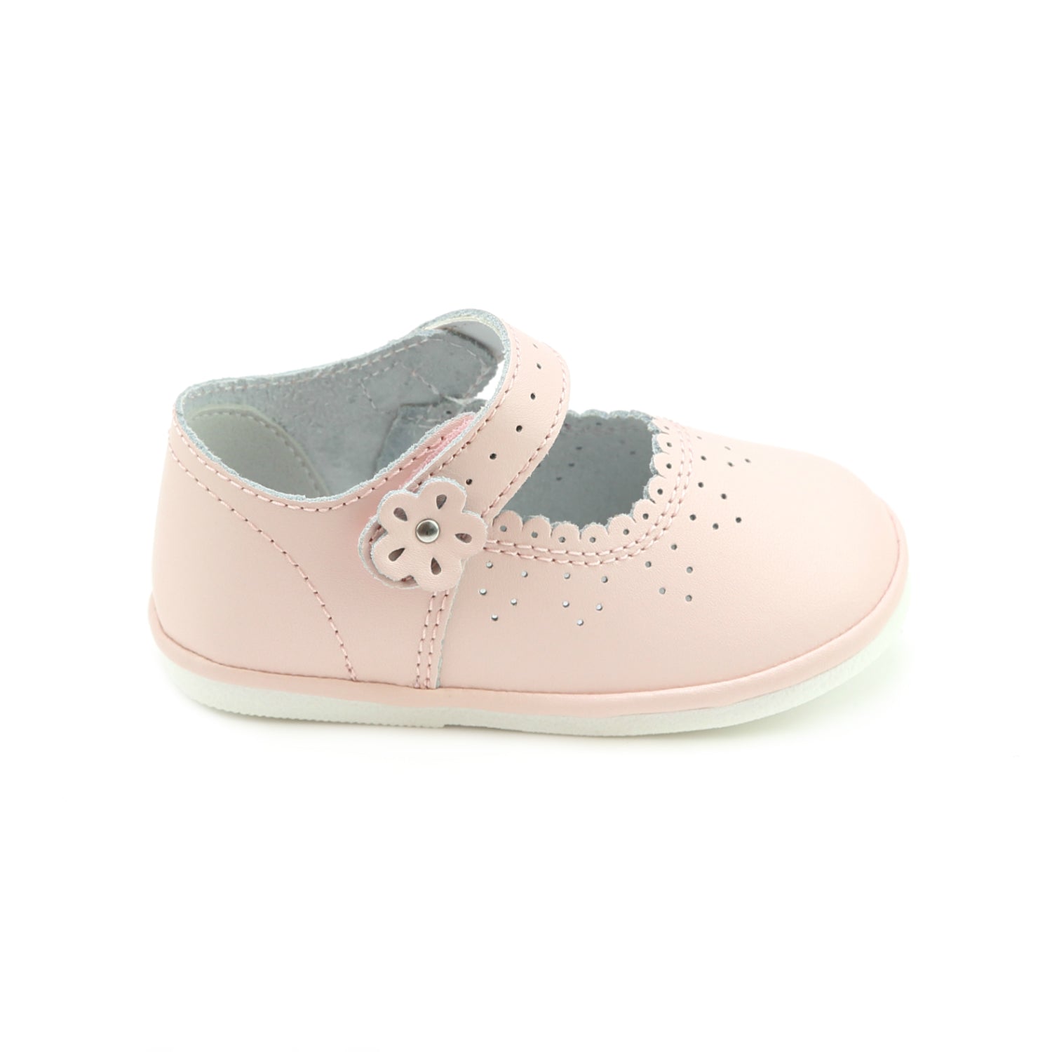 Mia Scalloped Leather Mary Jane (baby)