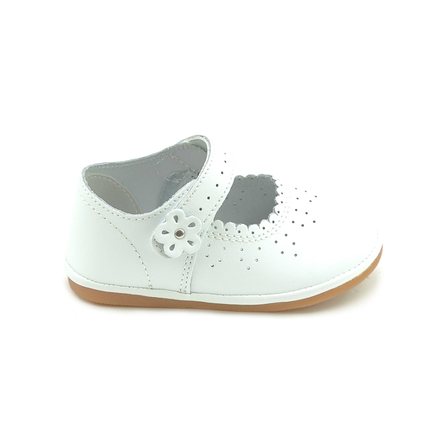 Mia Scalloped Leather Mary Jane (baby)