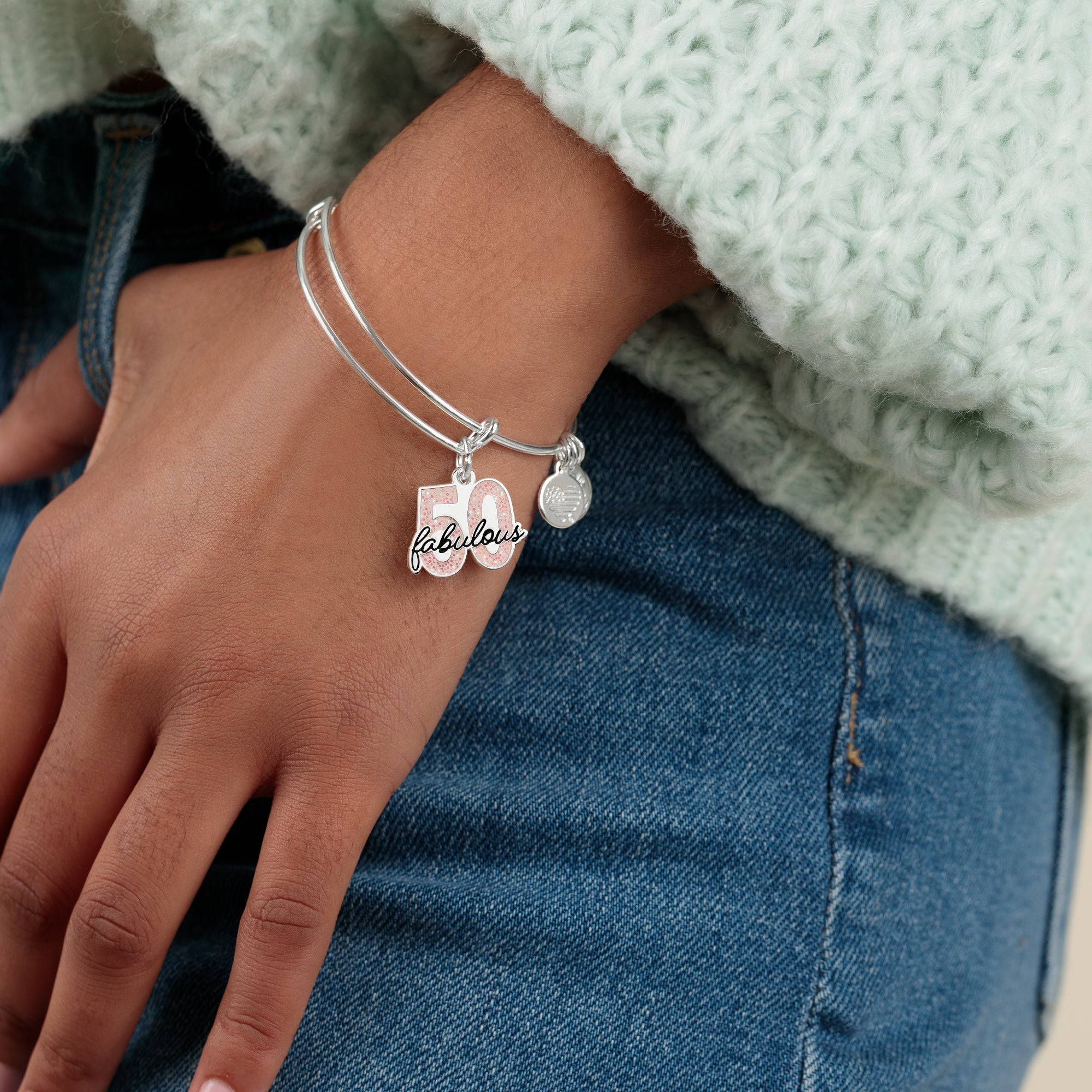 'fabulous 50' Charm Bangle