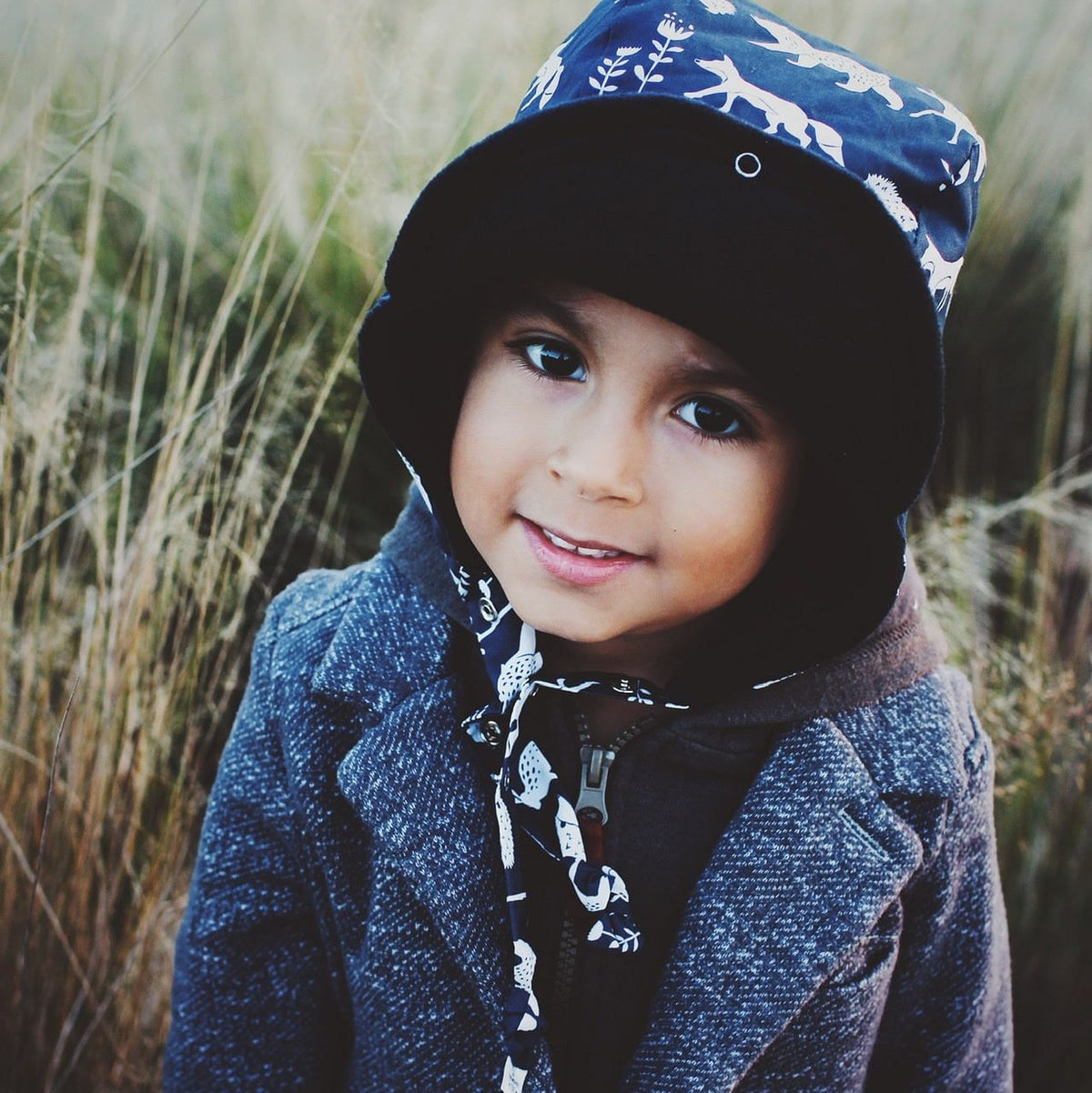 Pilot Bonnet In Organic Arctic Animals