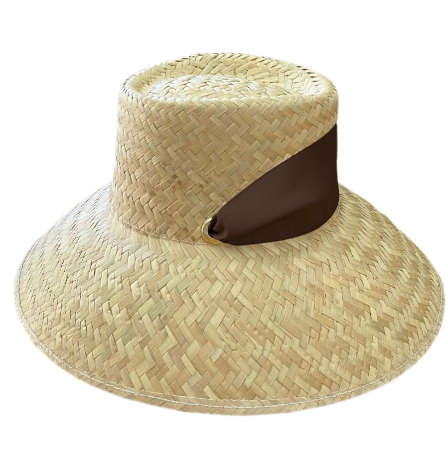 Amaryllis Sun Hat - Brown Wide & Short Grosgrain Ribbon