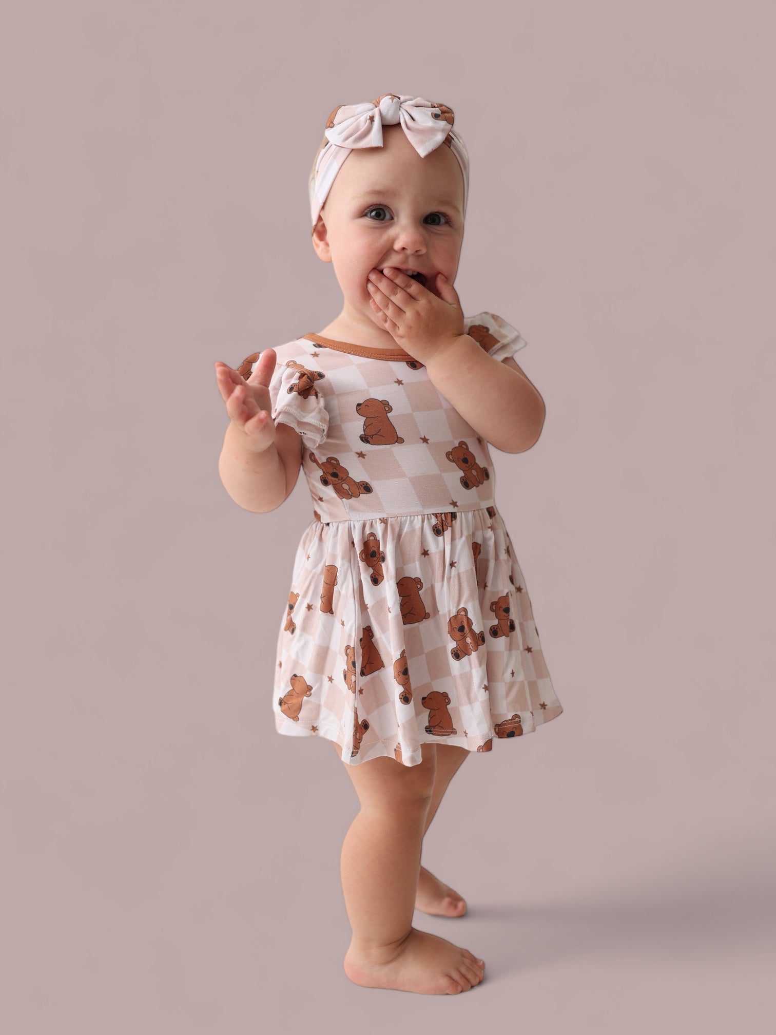 Cozy Bear Dream Cap Sleeve Bodysuit Dress