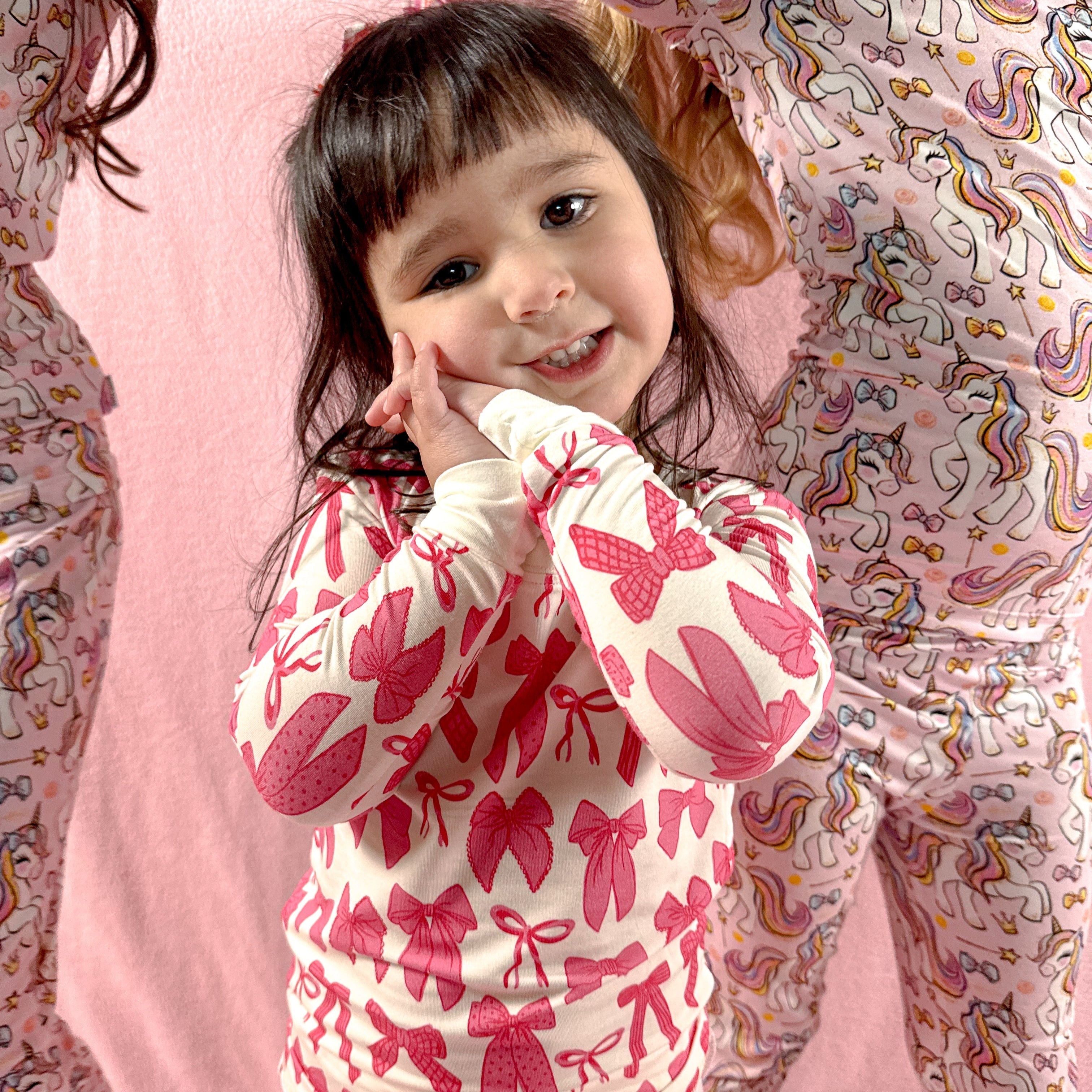 Hot Pink Bow | Two-piece Pajama Set