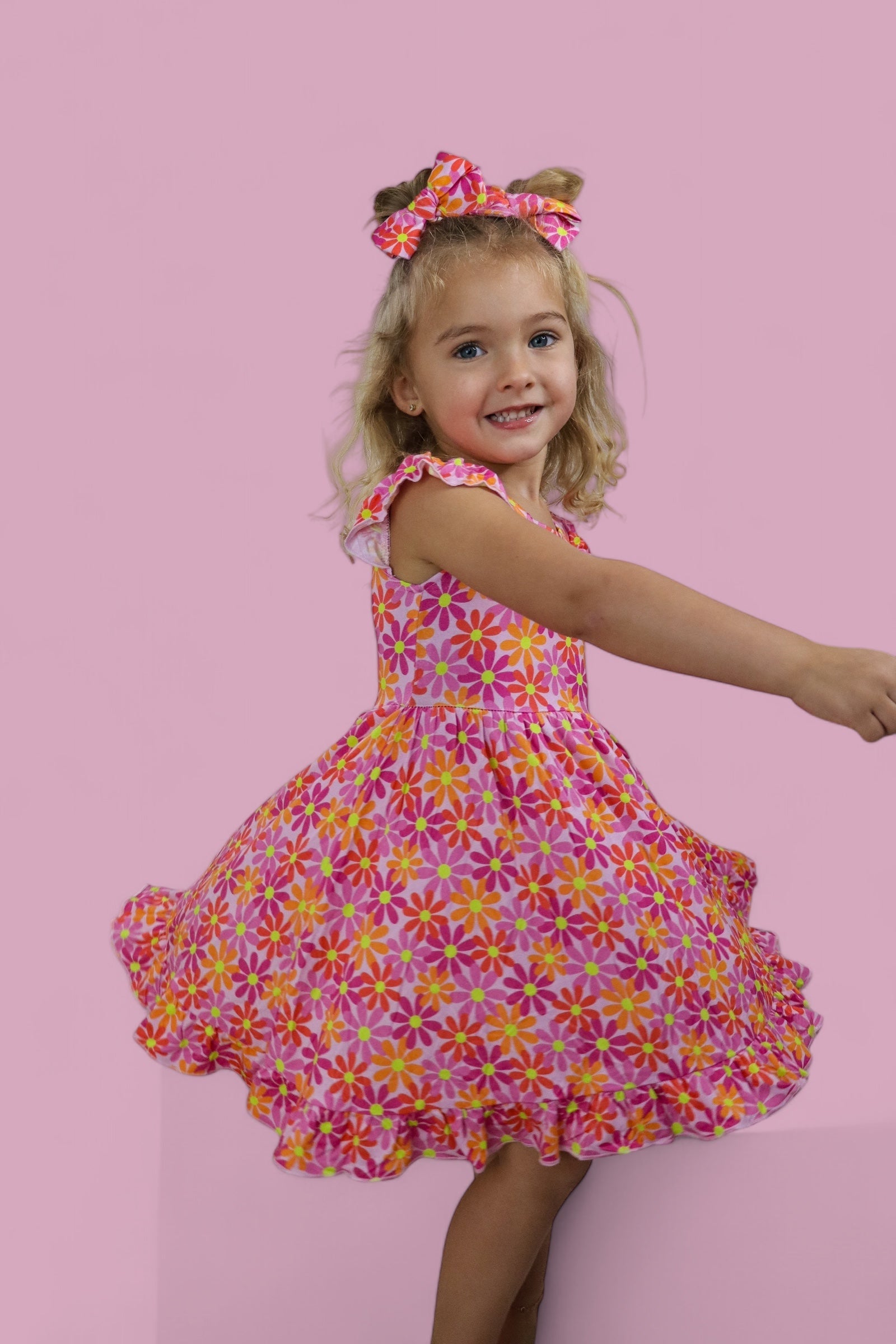 Petal Power Dream Cap Sleeve Ruffle Dress