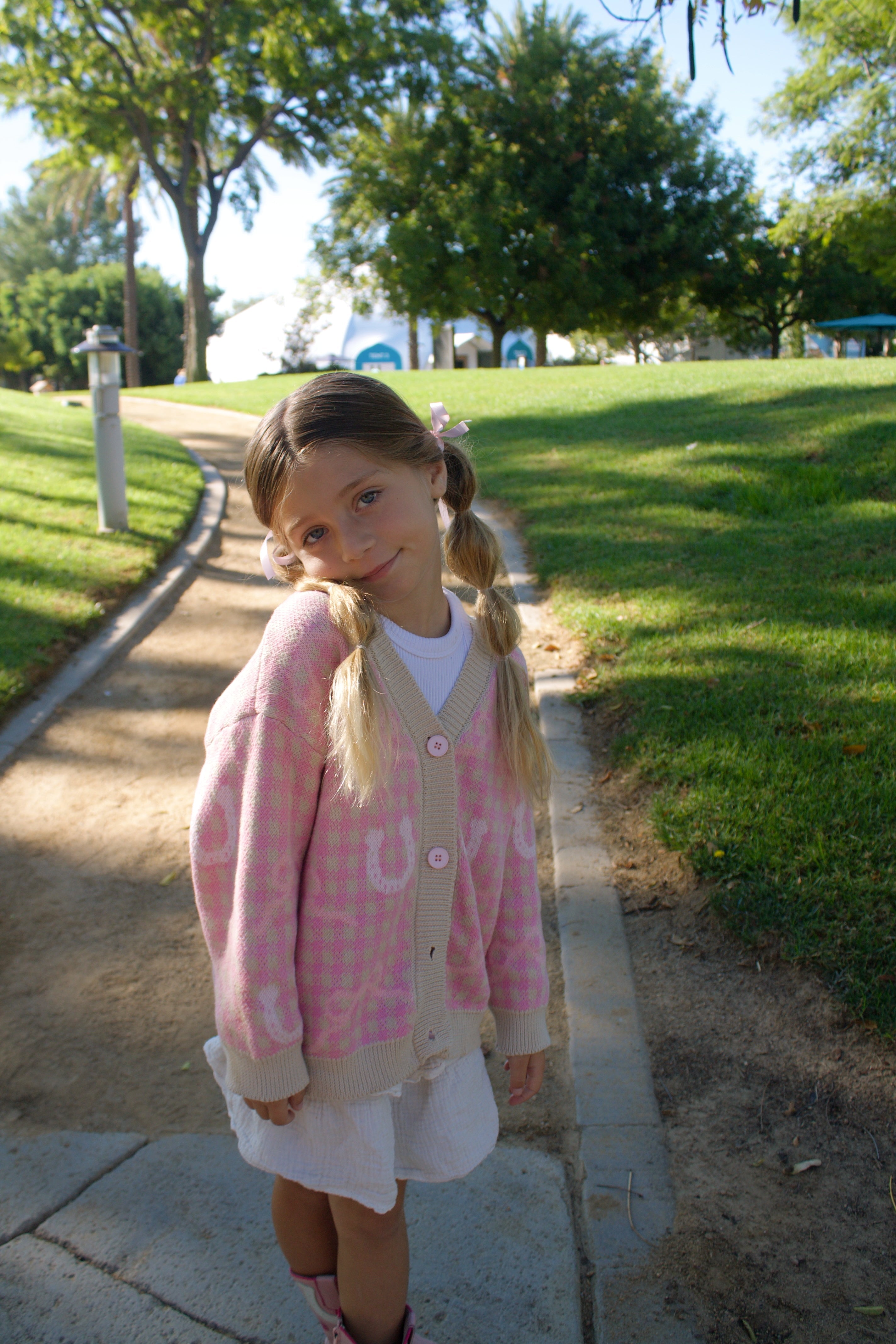 Pink Horseshoe Western Cardigan – Cozy Cowgirl Sweater For Toddlers & Girls | Safehaven Boutique
