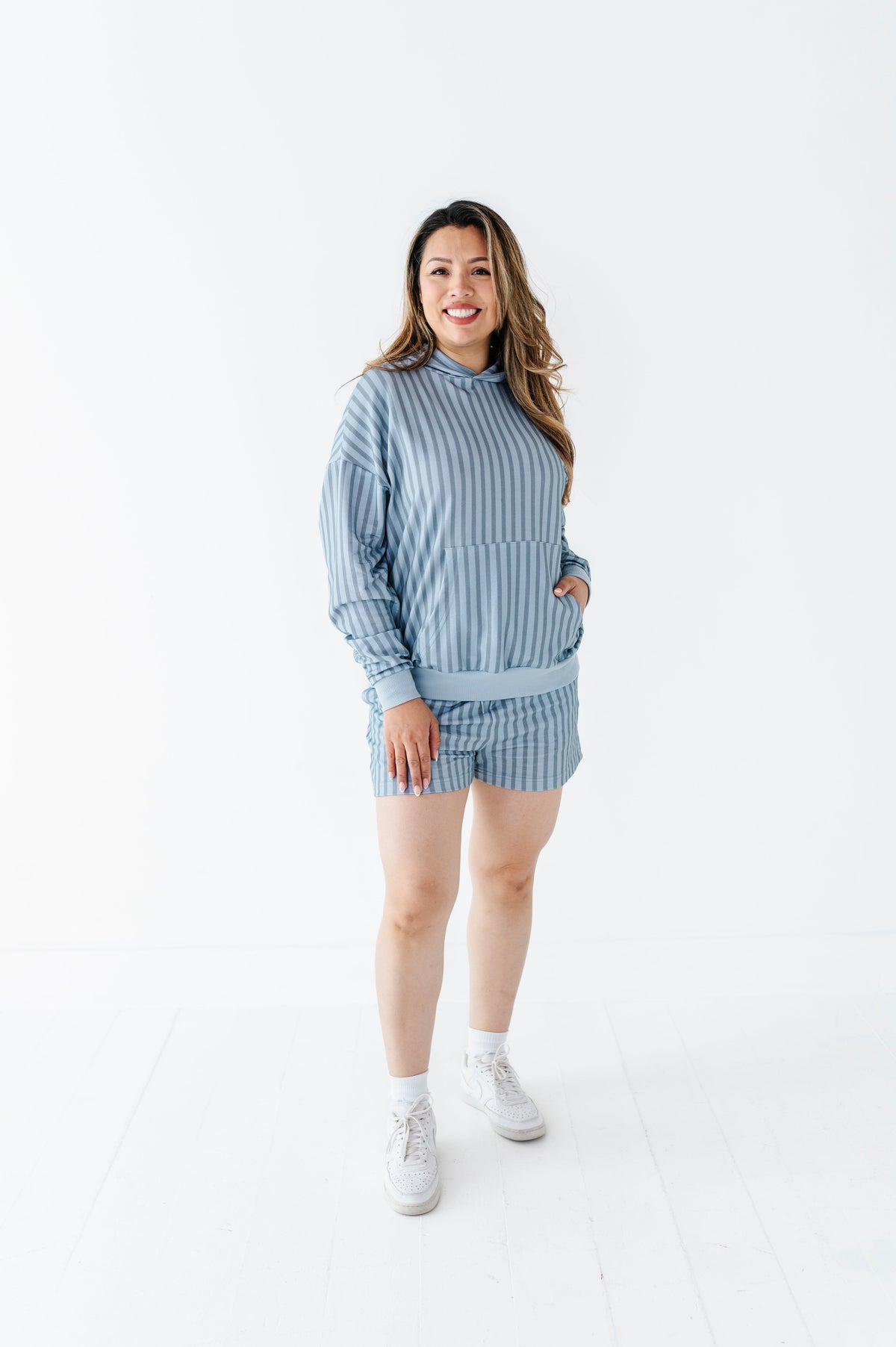 Harbor Stripe Adult Hooded Sweatshirt