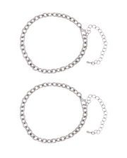 Charm Bracelets, Silver 2pc