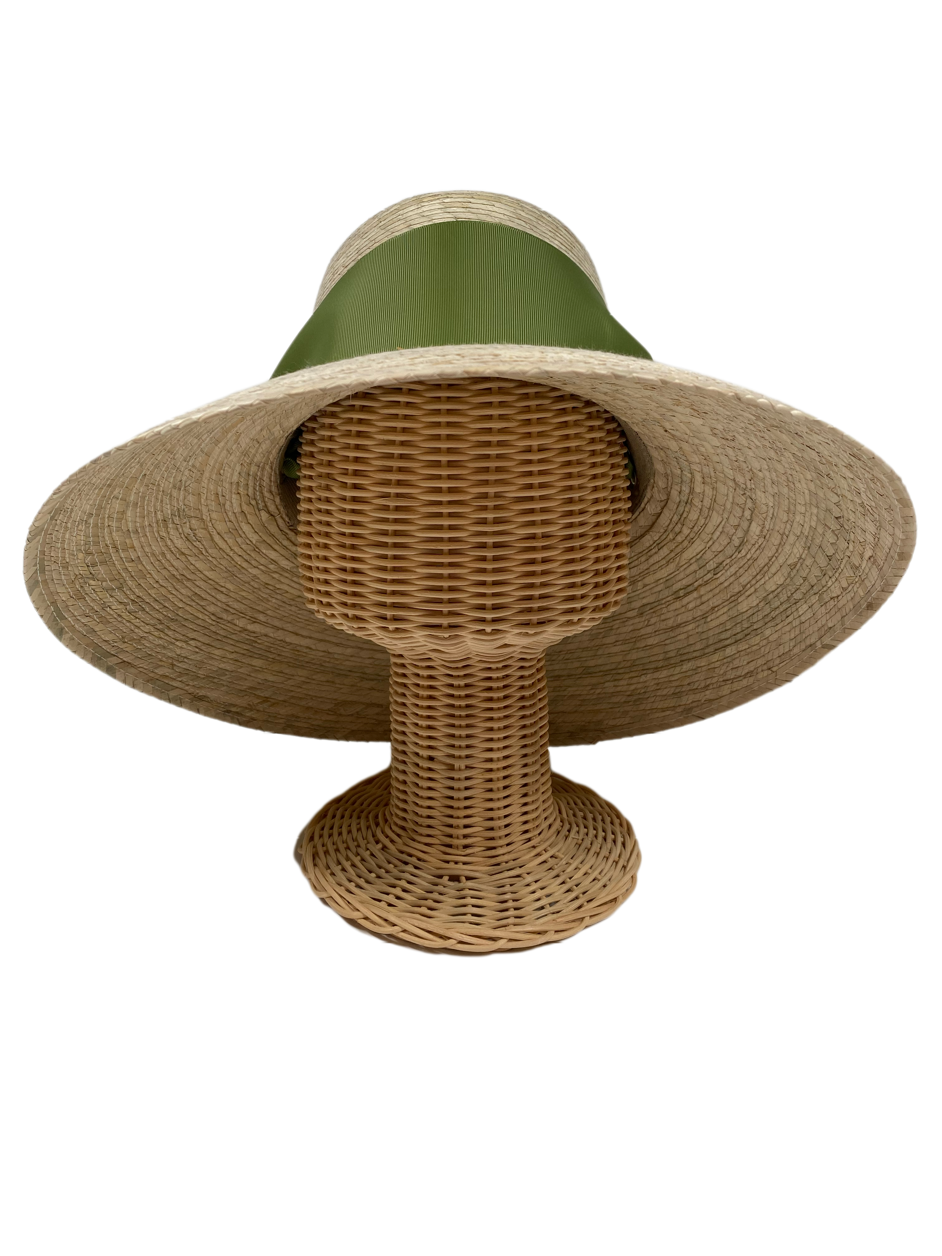 Wildflower Sun Hat - Olive Green Wide & Short Grosgrain Ribbon