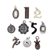 Vintage Number Charms '0' Thru '9' 10pc